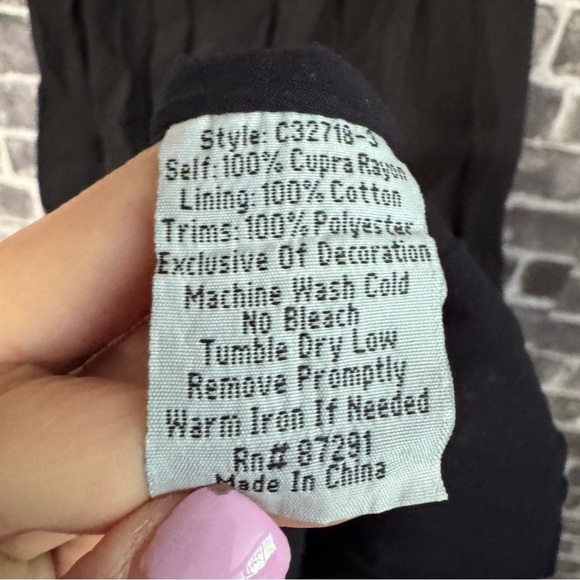 NWT Johnny Was LISA BABYDOLL DRESS black embroidered midi - Picture 11 of 16